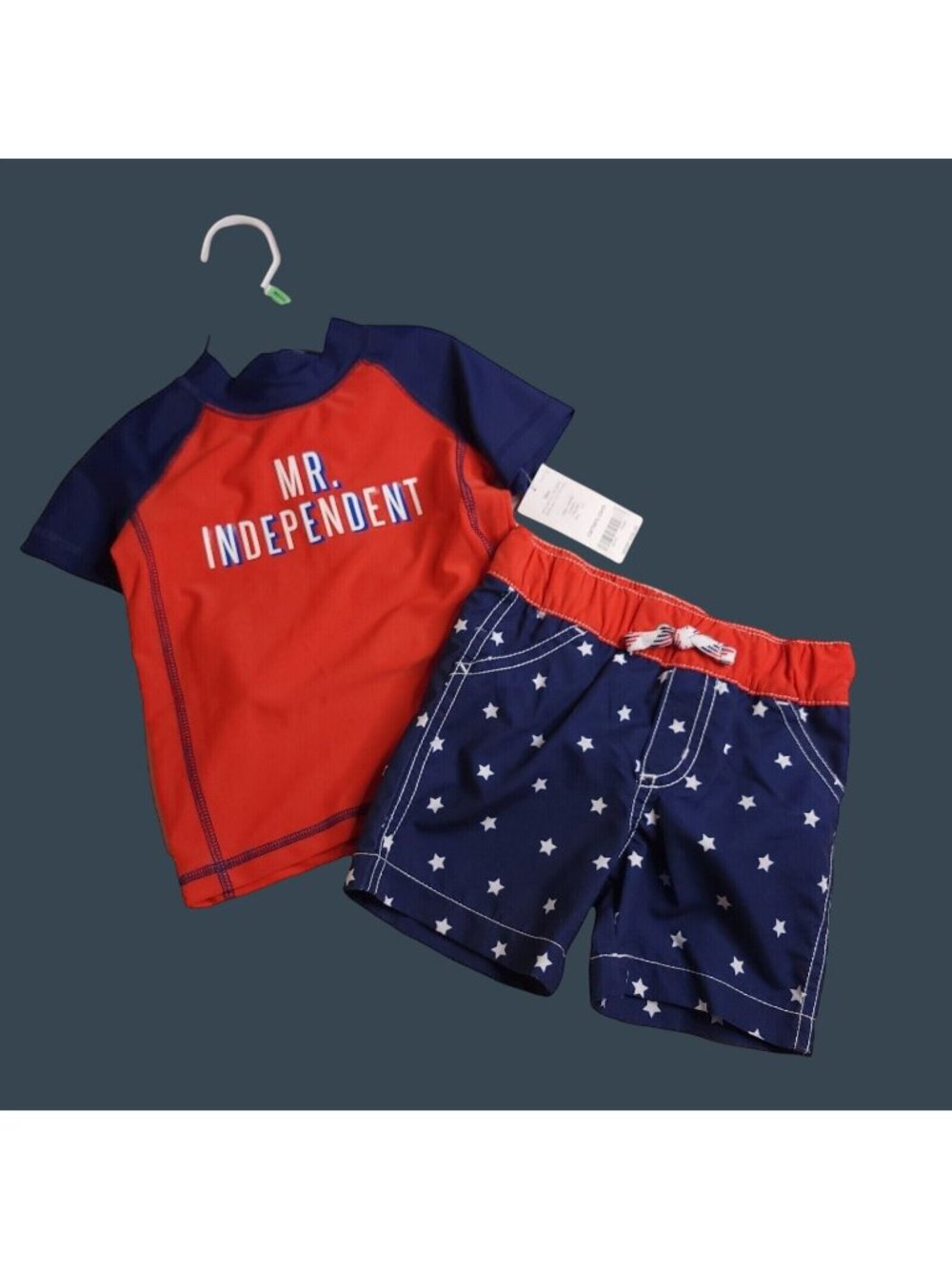 Mr. Independent Toddler Boys 2-Piece Swim Set UPF 50+ Protection 18M Red & Blue